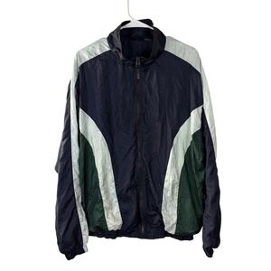 Winner‎ Vintage Colorblock Track Jacket Navy Blue Green White Mens Large Tall LT